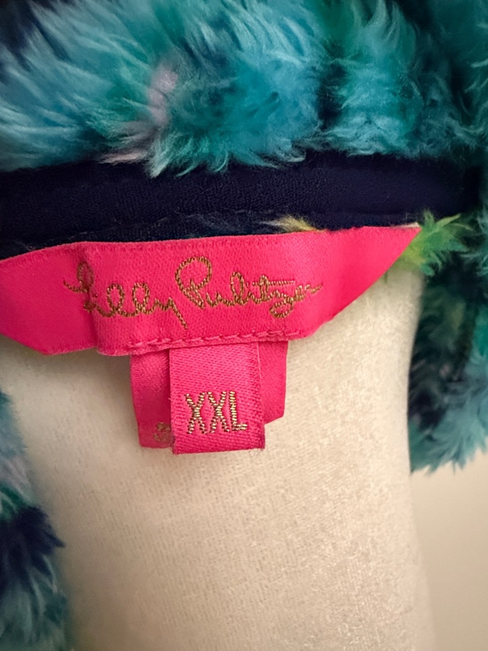 Lilly Pulitzer Plush Half-Zip Fleece Pullover Jacket - Teal Floral/Navy - Picture 5 of 5